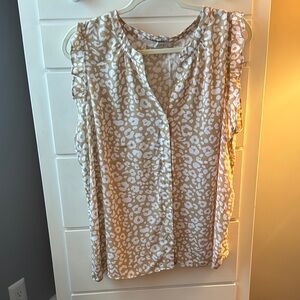 LOFT Sleeveless Ruffled Blouse